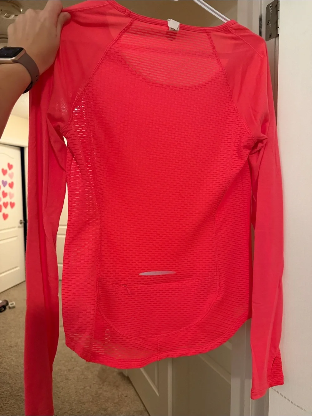 Women's Long Sleeve Performance Top - Coral Pink - Picture 2 of 4